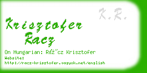 krisztofer racz business card